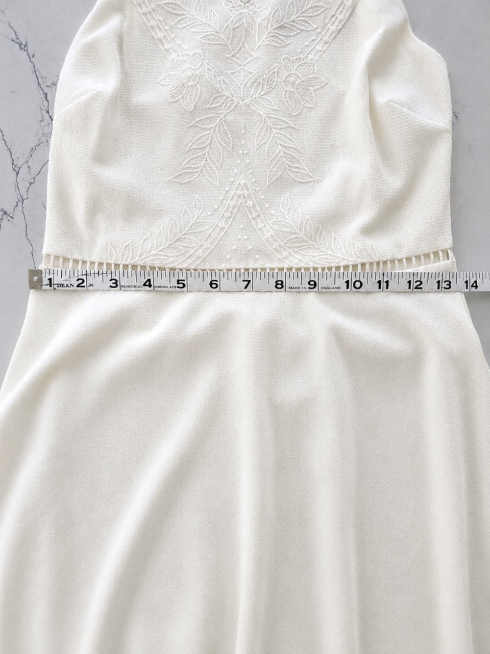 New W/Tags Lush Off-White Halter Embroidered Bodice Mini Dress Size Small - Picture 8 of 12